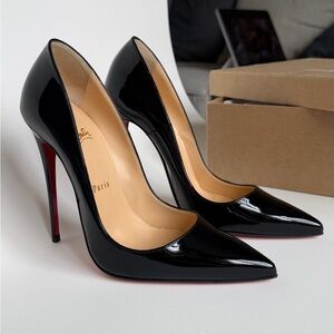 Christian Louboutin Glossy Black Heels with Red Soles